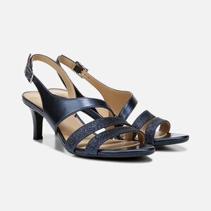 Naturalizer navy blue metallic dress sandals
